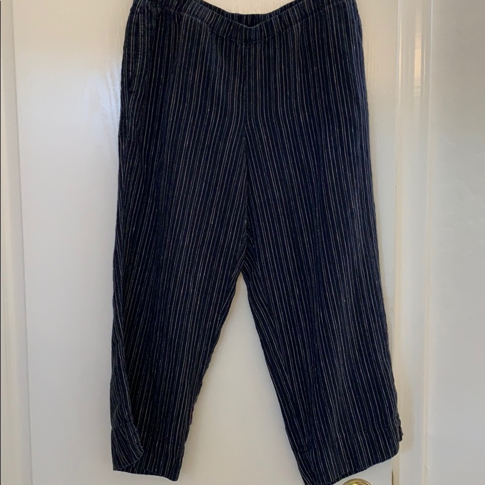 JJill striped linen crop pants